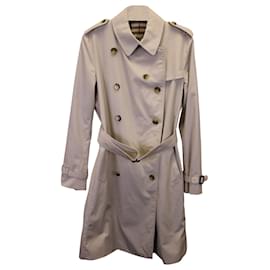 Burberry-Burberry lined Breasted Rain Coat with Belt in Beige Polyester-Beige