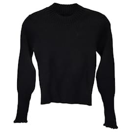 Proenza Schouler-Proenza Schouler Mock Neck Sweater in Black Viscose-Black