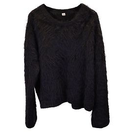 Totême Boxy Sweater aus schwarzem Alpaka Schwarz