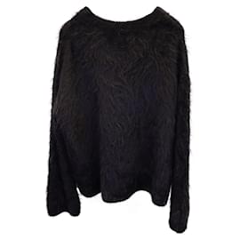 Totême-Totême Boxy Sweater in Black Alpaca -Black