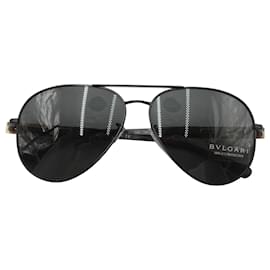 Bulgari-Gafas de sol Bvlgari Aviator en metal negro-Negro