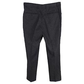 Yves Saint Laurent Flannel Trousers in Grey Wool   Grey