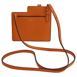 Fendi-Fendi 2 Mini Sac Pockets en Cuir Orange-Orange