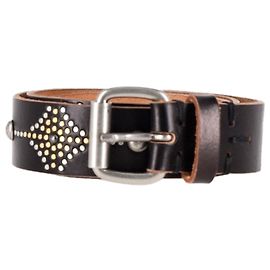 Cinto Iro Lively com tachas em couro preto Preto