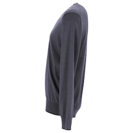 Ermenegildo Zegna-Ermenegildo Zegna V-Neck Pullover in Grey Cashmere-Black