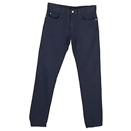 Loro Piana-Loro Piana Slim-Fit Trousers in Navy Blue Cotton-Blue,Navy blue