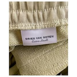 Dries Van Noten-Calça de moletom Dries Van Noted com cordão em lã amarela-Outro