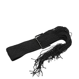 Maison Martin Margiela-Cinturón con borlas tejidas Maison Margiela en algodón y lino negro-Negro