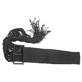 Maison Martin Margiela-Cinturón con borlas tejidas Maison Margiela en algodón y lino negro-Negro