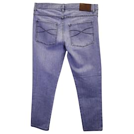 Brunello Cucinelli-Brunello Cucinelli Light Wash Denim Jeans in Light Blue Cotton-Blue,Light blue