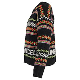 Céline-Celine Fair Isle Knitted Sweater in Multicolor Wool-Other,Python print