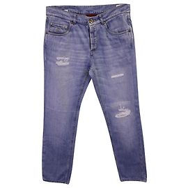 Brunello Cucinelli Vaqueros Denim Desgarrados de Algodón Azul Claro Azul Azul claro