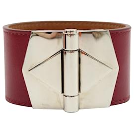 Hermès Bérénice Cuir Bracelet in Red Leather Red