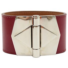 Pulseira Hermès Bérénice Cuir em couro vermelho Vermelho