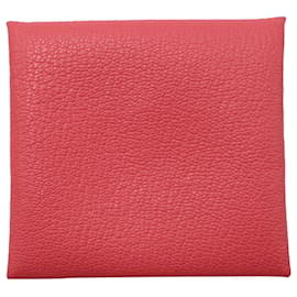 Hermès-Hermes Bastia Coin Purse in Pink Chevre Leather-Pink