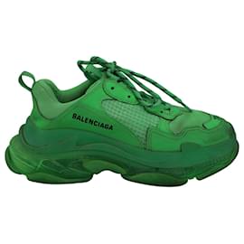 Balenciaga-Tênis Balenciaga Triple S com sola transparente em poliéster verde e poliuretano-Verde