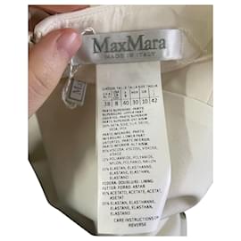 Max Mara-Max Mara Robe droite Orafo en soie crème-Blanc,Écru