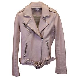 Iro Motorcycle Jacket in Pink Leather  Pink