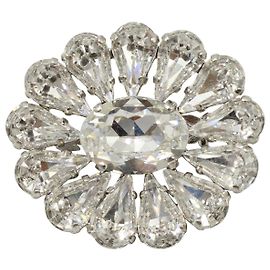 Ensemble broche fleur en cristal Dolce & Gabbana en métal argenté Argenté Métallisé