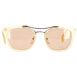 Óculos de sol Prada Aviator em acetato bege Bege