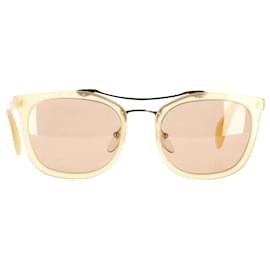 Prada-Prada Aviator-Sonnenbrille aus beigem Acetat-Beige