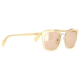 Prada-Prada Aviator-Sonnenbrille aus beigem Acetat-Beige