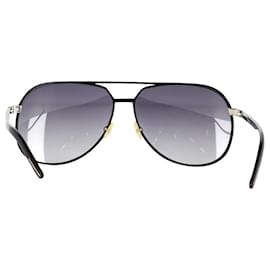 Christian Dior-Dior Homme Aviator Sunglasses in Black Metal-Black