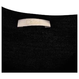 Chloé-Chloé Eyelet Sleeveless Knit Top in Black Cashmere-Black
