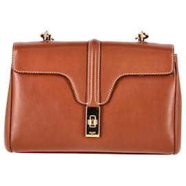 Céline-Celine Teen Soft 16 Shoulder Bag in Tan Smooth calf leather Leather-Brown,Beige