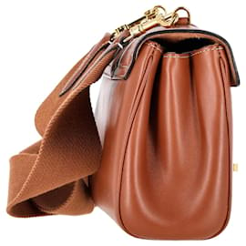 Céline-Celine Teen Soft 16 Shoulder Bag in Tan Smooth Calfskin Leather-Brown,Beige