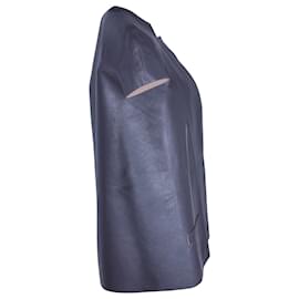 Marni-Marni Short Sleeve Jacket in Grey Leather-Grey