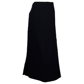 Dior-Falda lápiz Christian Dior de lana negra-Negro