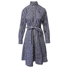Vestido a rayas de algodón azul y blanco de Polo Ralph Lauren Azul
