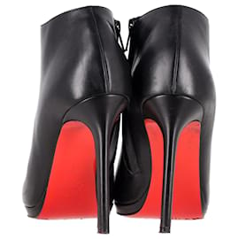 Christian Louboutin-CHRISTIAN LOUBOUTIN Bella Top 120 Ankle Boots in Black Leather-Black