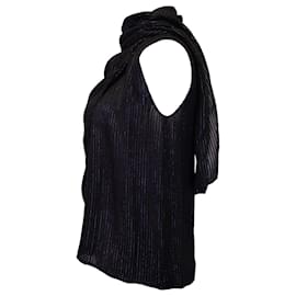 Gucci-Gucci Metallic Stripe Sleeveless Top in Black Silk-Black