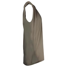 Autre Marque-Frankie Shop Tina Padded Shoulder Muscle Shirt Mini Dress in Olive Green Cotton-Green,Olive green