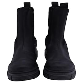 Ganni-Ganni Chelsea Rain Boots in Black Recycled Rubber-Black