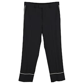 Gucci-Pantalon à passepoil contrasté Gucci en coton noir-Noir
