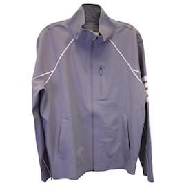 Thom Browne 4-Bar Compression Zip Jacket in Grey Polyamide Grey