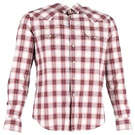 Camicia a maniche lunghe in flanella scozzese Saint Laurent in cotone rosso Altro