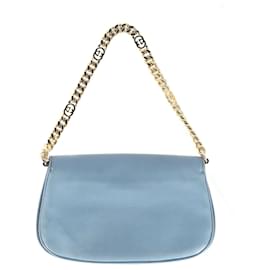 Gucci-Gucci Blondie Shoulder Bag in 'Cloudy Blue' Leather-Blue,Light blue