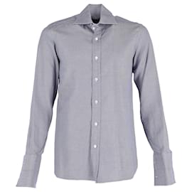 Tom Ford-Camisa social Tom Ford em algodão azul-Azul