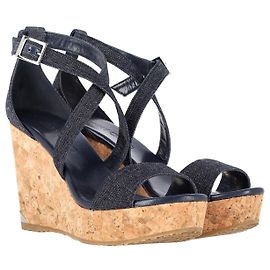 Jimmy Choo Portia Platform Wedge Sandals in Blue Denim Blue Navy blue