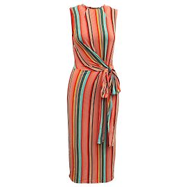 Alice + Olivia Robe rayée à nouer à la taille en viscose multicolore Autre Imprimé python