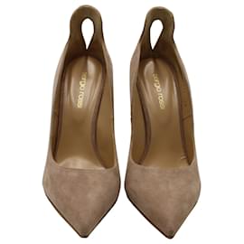 Sergio Rossi-Sergio Rossi Blink Keyhole Heels em camurça nude-Marrom,Carne