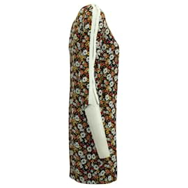 Sandro-Sandro Minikleid mit Blumenmuster und Cut-Out-Ärmeln aus mehrfarbiger Viskose-Andere