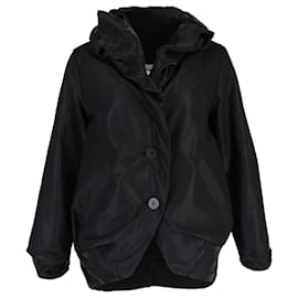 Autre Marque-Issey Miyake Fete Pleated Collar Jacket in Black Silk-Black
