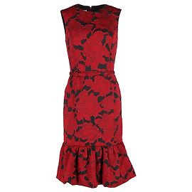 Vestido sin mangas Oscar De La Renta de algodón rojo Roja