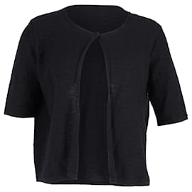 Armani-Armani Cropped Cardigan in Black Cotton-Black