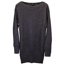 Theory-Vestido estilo suéter asimétrico Theory en lana gris-Gris